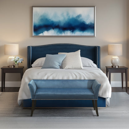 Panca imbottita Madison Park Welburn 49.5 con schienale e gambe in legno