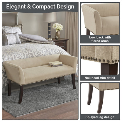 Panca imbottita Madison Park Welburn 49.5 con schienale e gambe in legno