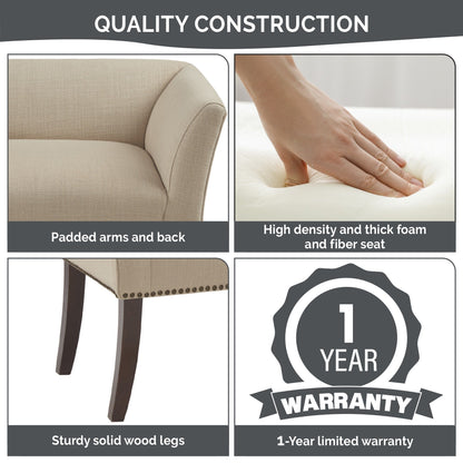 Panca imbottita Madison Park Welburn 49.5 con schienale e gambe in legno