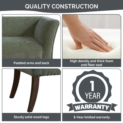 Panca imbottita Madison Park Welburn 49.5 con schienale e gambe in legno