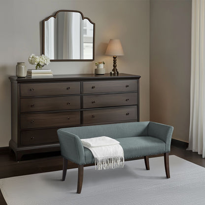 Panca imbottita Madison Park Welburn 49.5 con schienale e gambe in legno