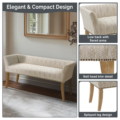 Panca imbottita Madison Park Welburn 49.5 con schienale e gambe in legno