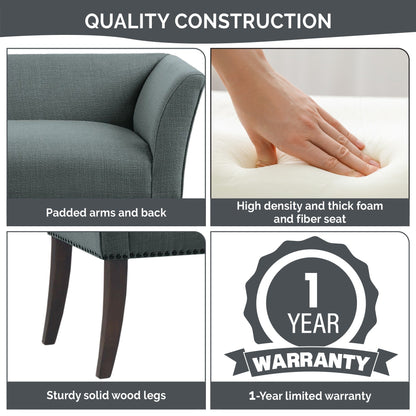 Panca imbottita Madison Park Welburn 49.5 con schienale e gambe in legno