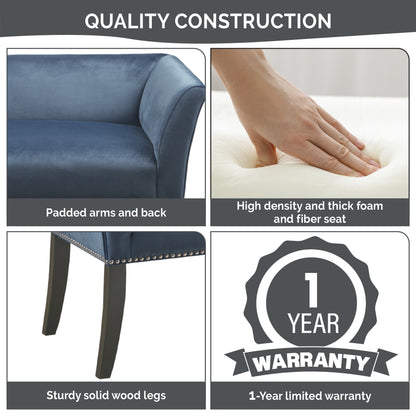 Panca imbottita Madison Park Welburn 49.5 con schienale e gambe in legno