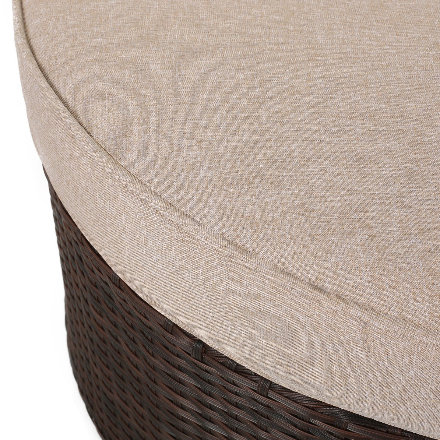 Set di divani curvi da esterno Madras Zanzibar in vimini con pouf di Christopher Knight Home
