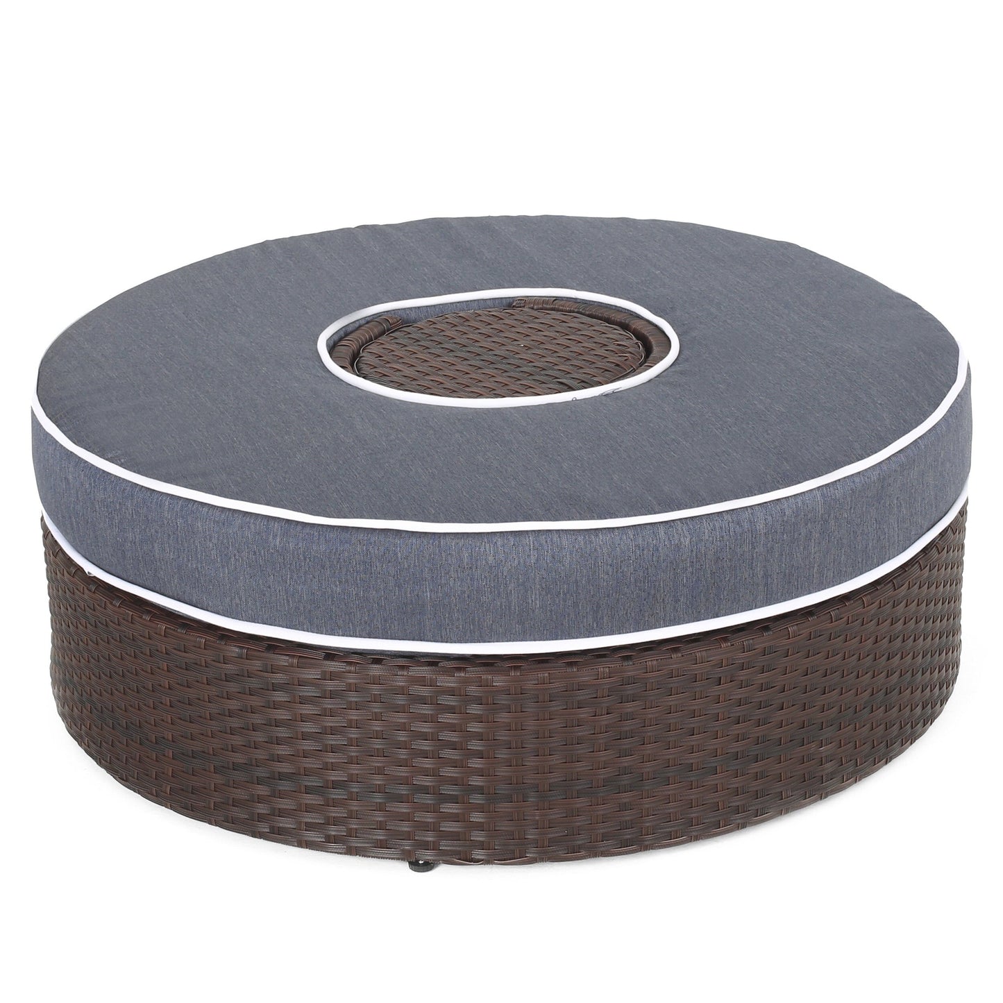 Set di divani curvi da esterno Madras Zanzibar in vimini con pouf di Christopher Knight Home