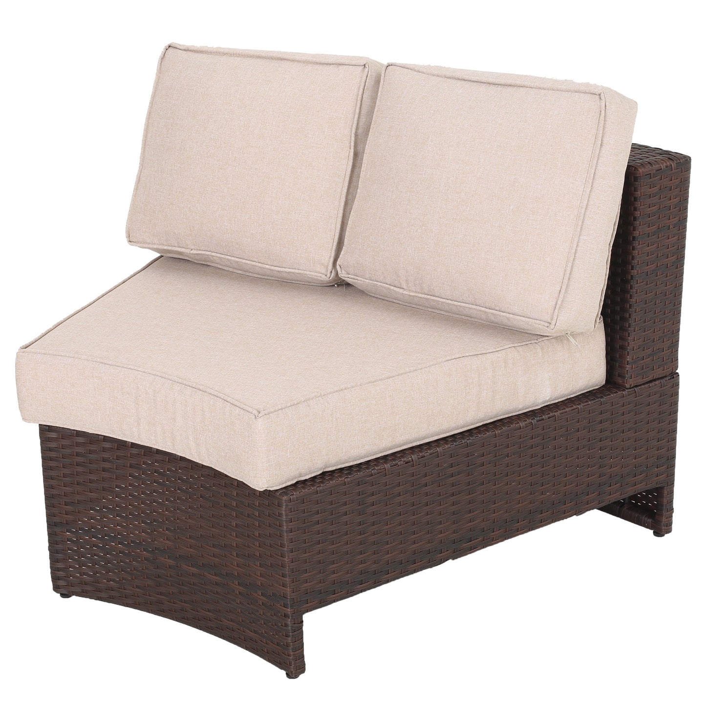 Set di divani curvi da esterno Madras Zanzibar in vimini con pouf di Christopher Knight Home