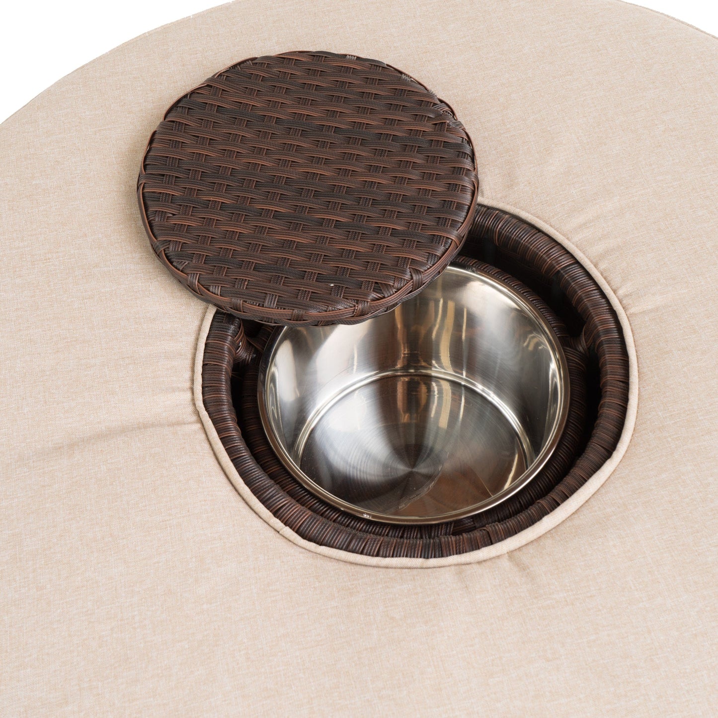 Set di divani curvi da esterno Madras Zanzibar in vimini con pouf di Christopher Knight Home