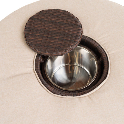 Set di divani curvi da esterno Madras Zanzibar in vimini con pouf di Christopher Knight Home