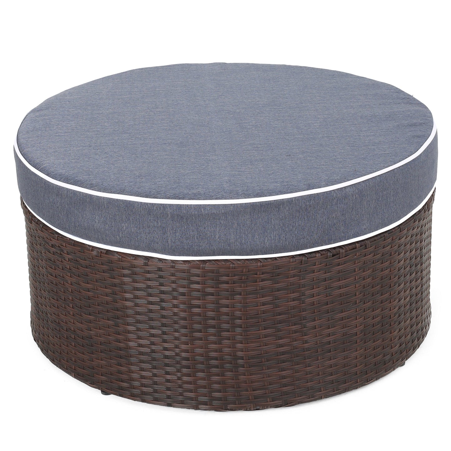 Set di divani curvi da esterno Madras Zanzibar in vimini con pouf di Christopher Knight Home