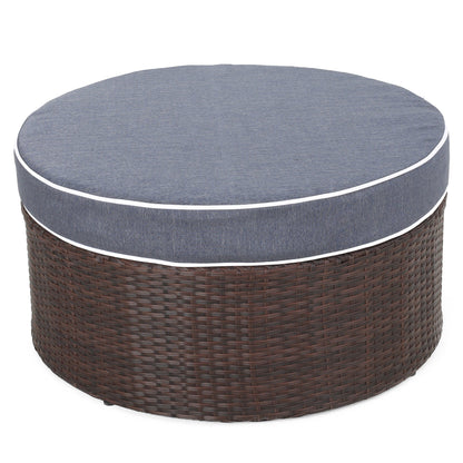 Set di divani curvi da esterno Madras Zanzibar in vimini con pouf di Christopher Knight Home
