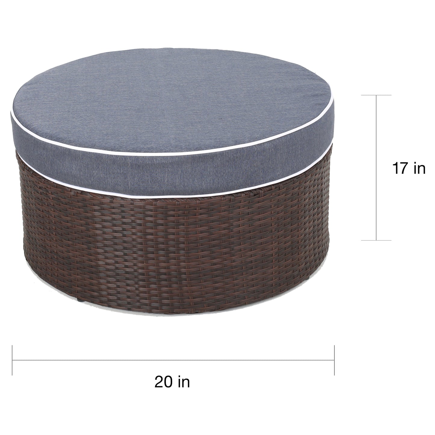 Set di divani curvi da esterno Madras Zanzibar in vimini con pouf di Christopher Knight Home