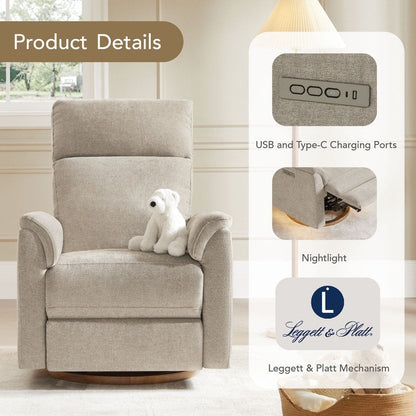 Poltrona reclinabile girevole elettrica per bambini Maire con luce notturna