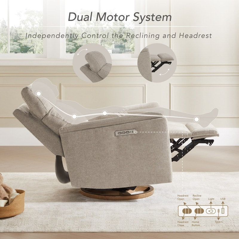 Poltrona reclinabile girevole elettrica per bambini Maire con luce notturna