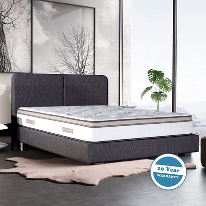 Materasso ibrido a molle insacchettate in gel refrigerante Majestic Euro-Top da 10 pollici di medie dimensioni di BRN