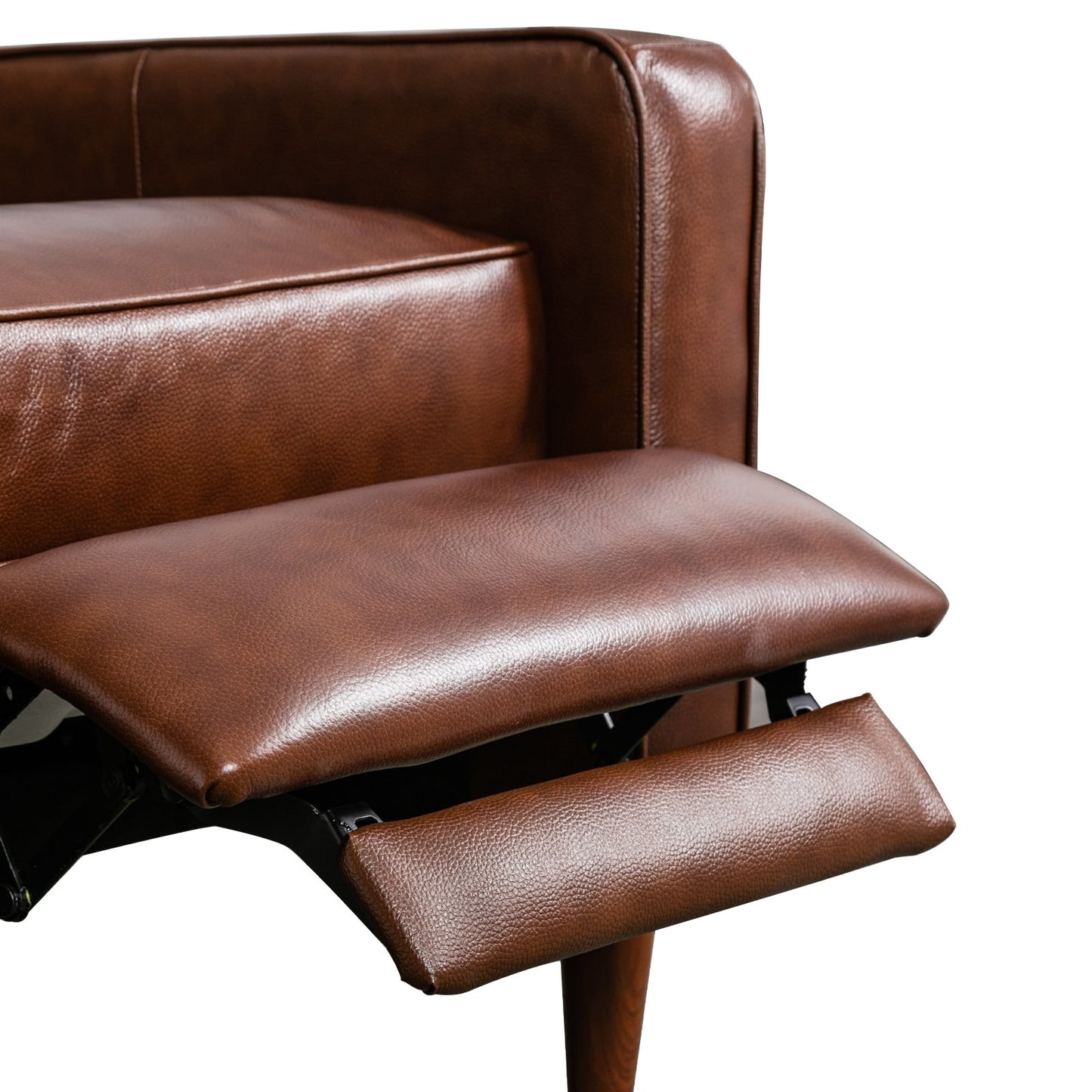 Poltrona reclinabile con schienale a spinta, poltrona reclinabile in tessuto con schienale a spinta e decorazione a rivetto, poltrona singola con divano