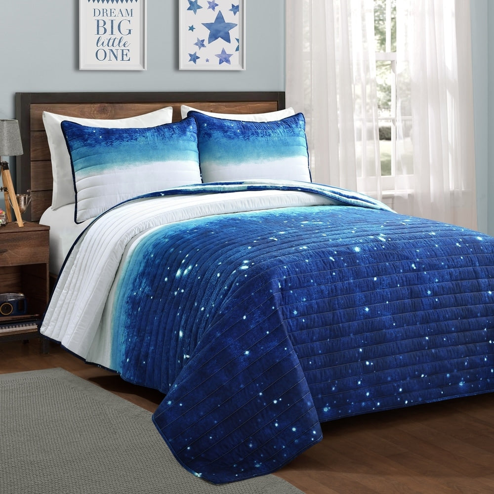 Set trapunta reversibile con stampa Space Star Ombre di Lush Decor