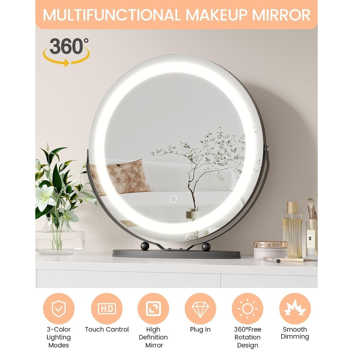 Specchio per il trucco con luci