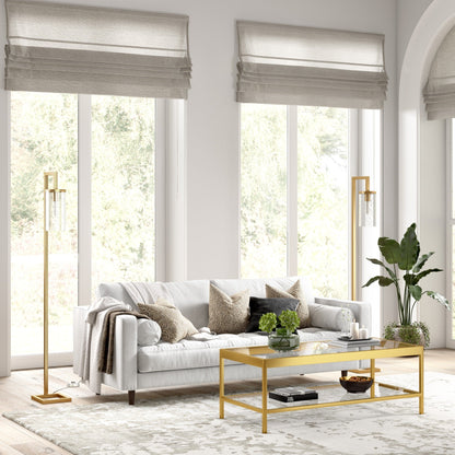 Lampada da terra alta Malva 67.75 con paralume in vetro - 11 di larghezza