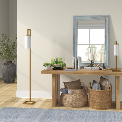 Lampada da terra alta Malva 67.75 con paralume in vetro - 11 di larghezza