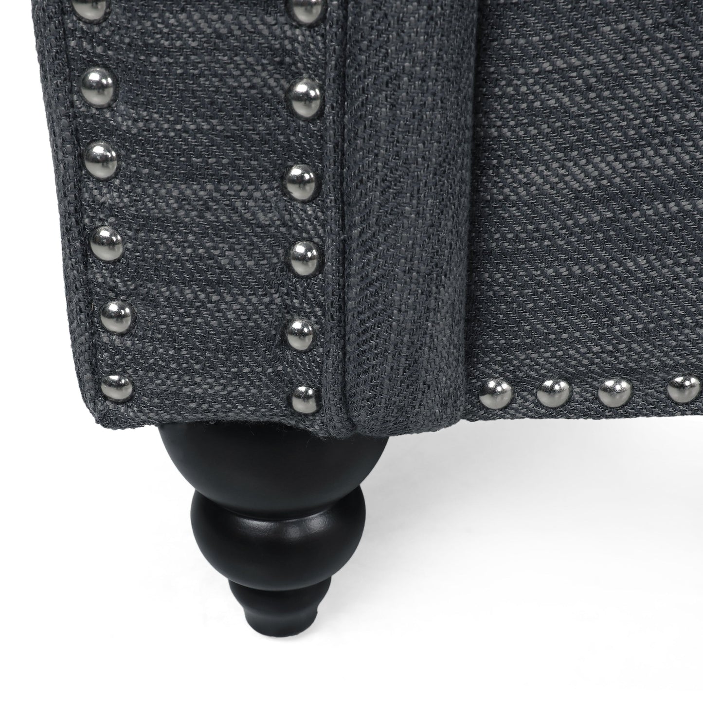 Divano a 3 posti con schienale in tessuto Manbow e finiture con borchie di Christopher Knight Home