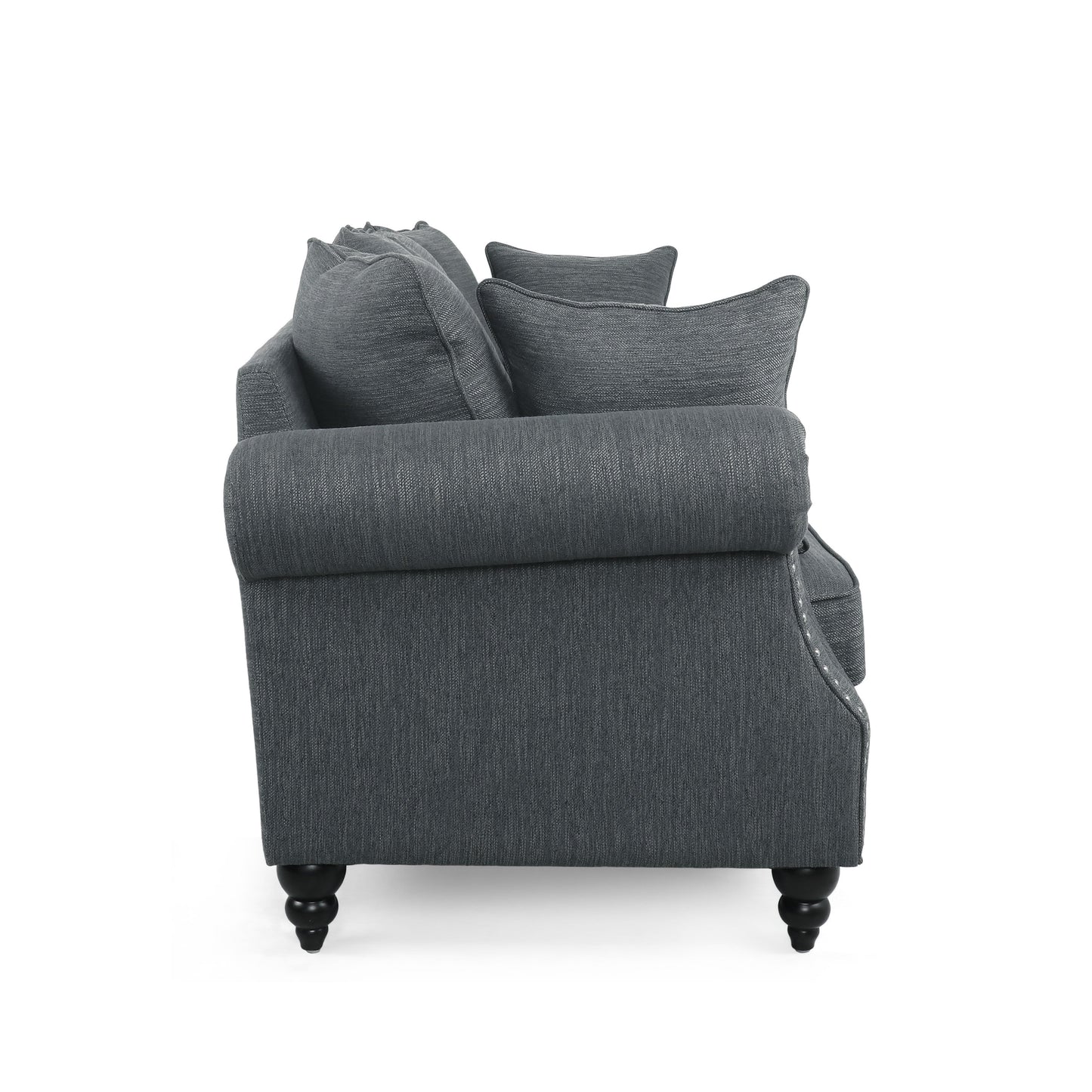 Divano a 3 posti con schienale in tessuto Manbow e finiture con borchie di Christopher Knight Home