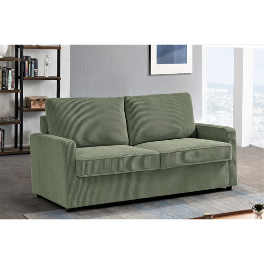 Divano letto Manchester in velluto a coste di poliestere da 70 pollici con braccioli quadrati