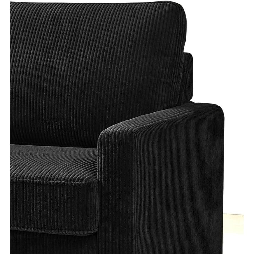 Divano letto Manchester in velluto a coste di poliestere da 70 pollici con braccioli quadrati