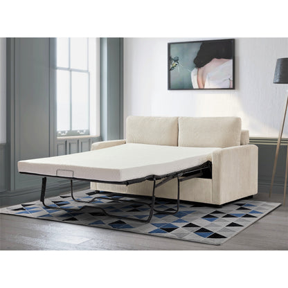 Divano letto Manchester in velluto a coste di poliestere da 70 pollici con braccioli quadrati