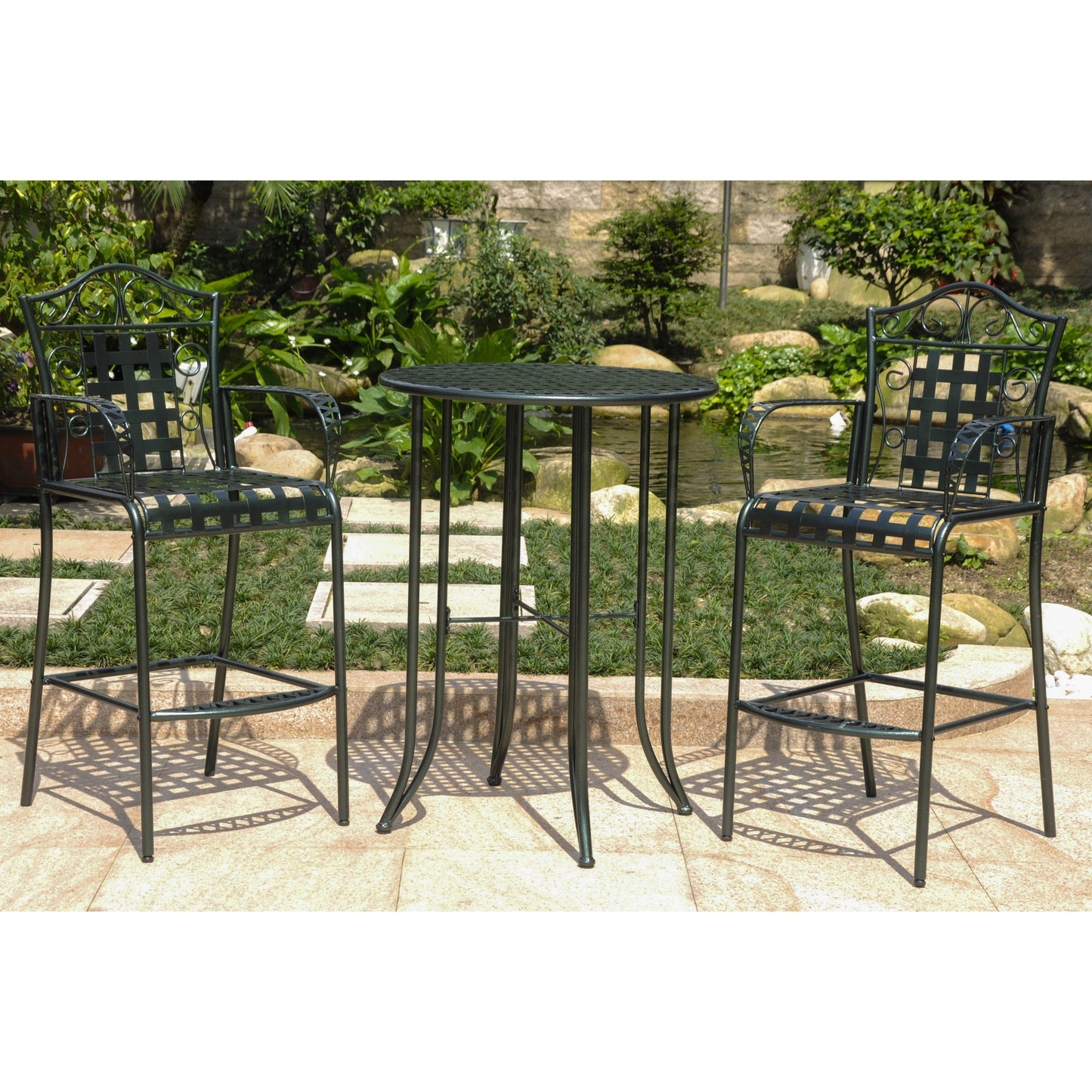 Set da bistrot Mandalay da esterno in ferro, 3 pezzi (set da 3)