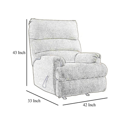 Poltrona reclinabile a dondolo manuale Mansi, in poliestere con trama in tweed color terra