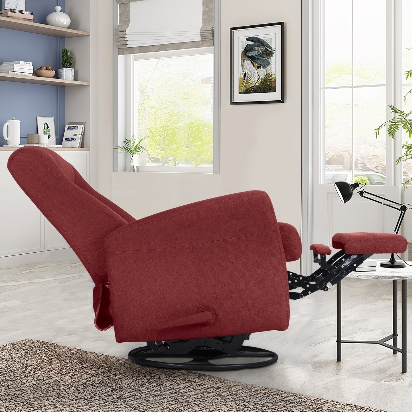 Poltrona reclinabile girevole a dondolo con larghezza di 29,5 cm