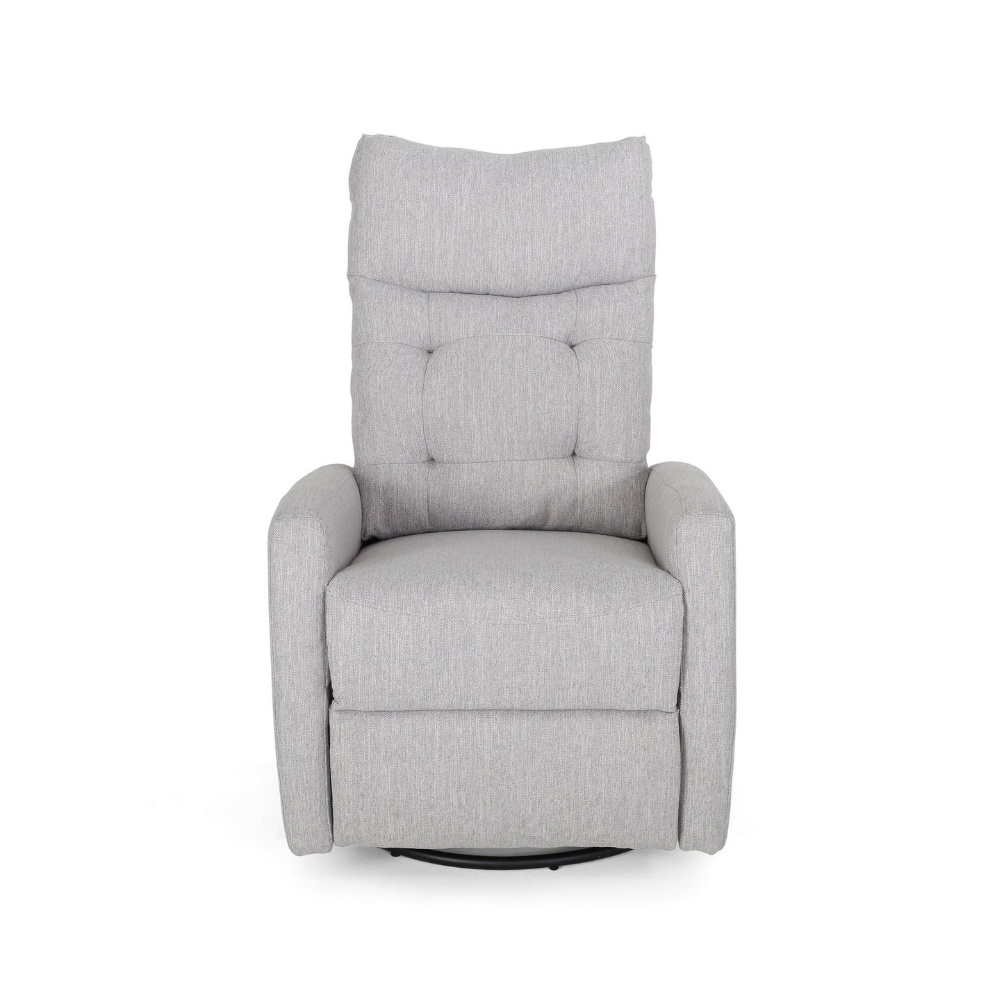 Poltrona reclinabile girevole manuale Glider, design trapuntato, grigio chiaro