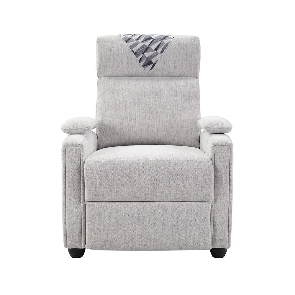 Poltrona reclinabile manuale dal design classico con braccioli imbottiti, soggiorno