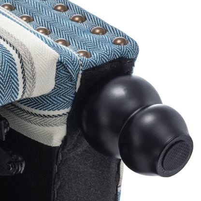 Set da 2 poltrone reclinabili manuali con schienale e finiture a borchie