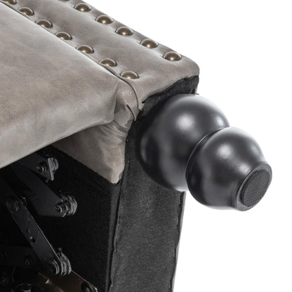 Set da 2 poltrone reclinabili manuali con schienale e finiture a borchie