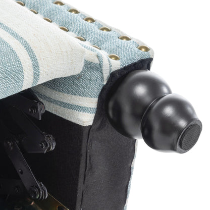 Set da 2 poltrone reclinabili manuali con schienale e finiture a borchie