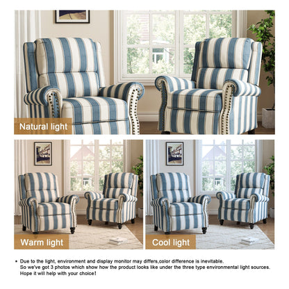 Set da 2 poltrone reclinabili manuali con schienale e finiture a borchie