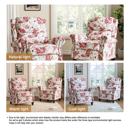 Set da 2 poltrone reclinabili manuali con schienale e finiture a borchie