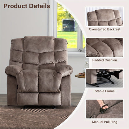 Divano reclinabile manuale imbottito in tessuto traspirante per soggiorno