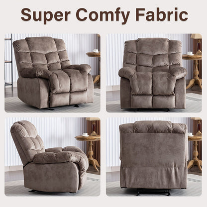 Divano reclinabile manuale imbottito in tessuto traspirante per soggiorno