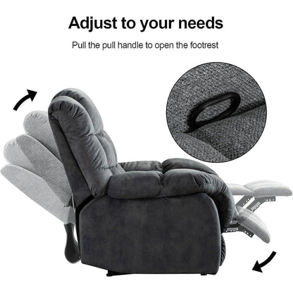 Divano reclinabile manuale imbottito in tessuto traspirante per soggiorno