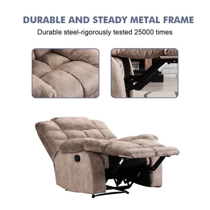 Divano reclinabile manuale imbottito in tessuto traspirante per soggiorno