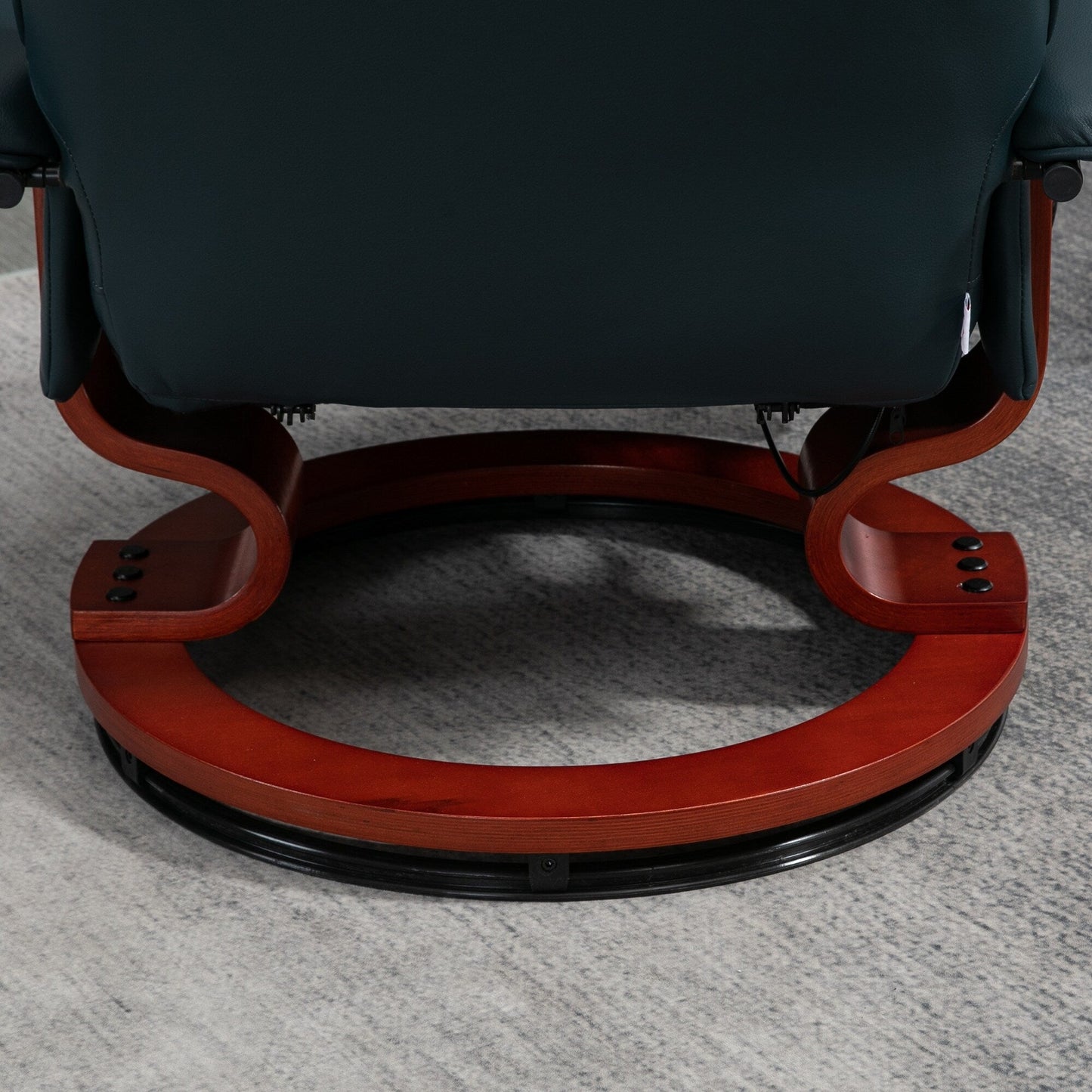 Poltrona reclinabile manuale con base girevole in legno