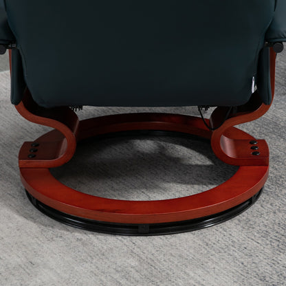 Poltrona reclinabile manuale con base girevole in legno