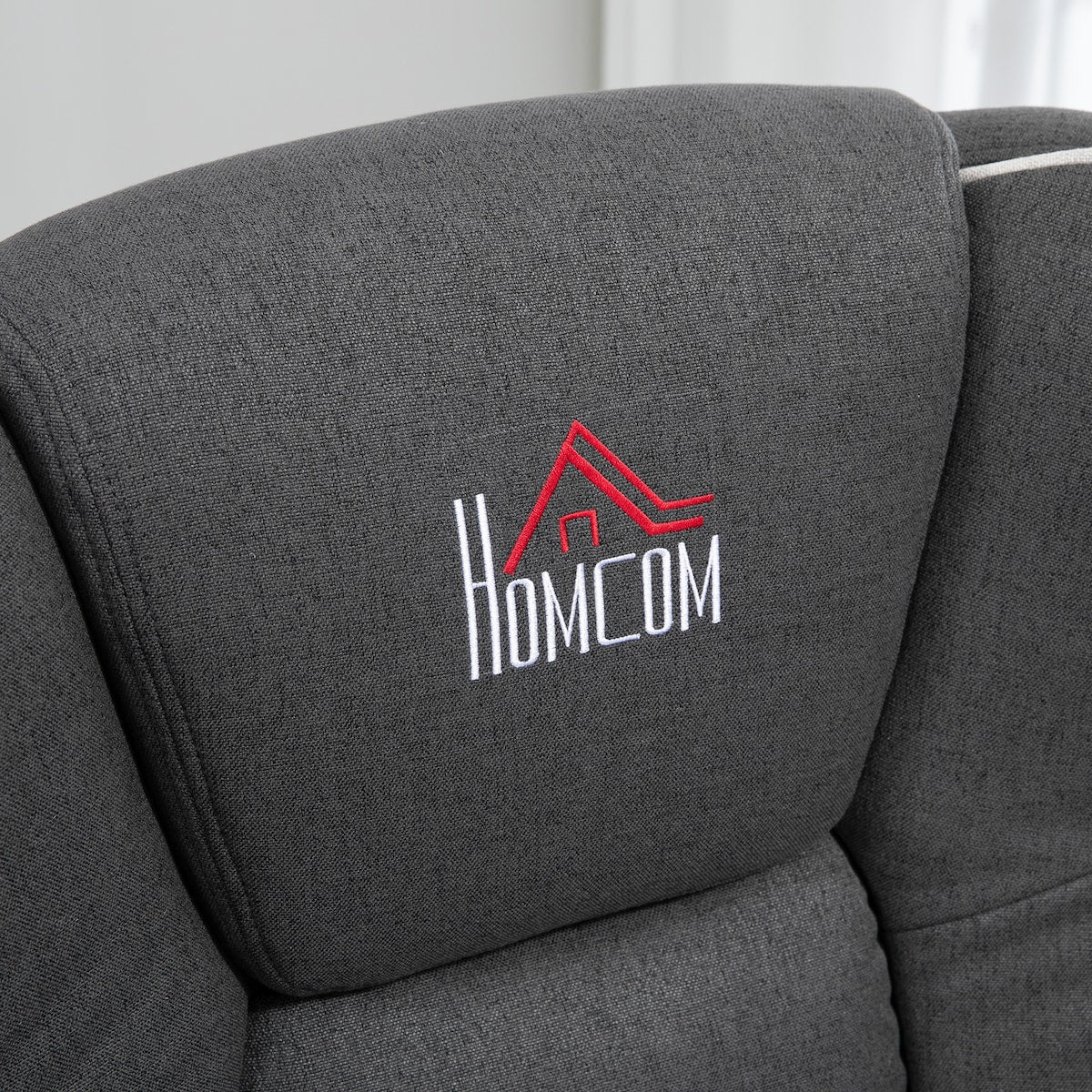 Poltrona reclinabile manuale, girevole con poggiapiedi e due portabicchieri per soggiorno, nera