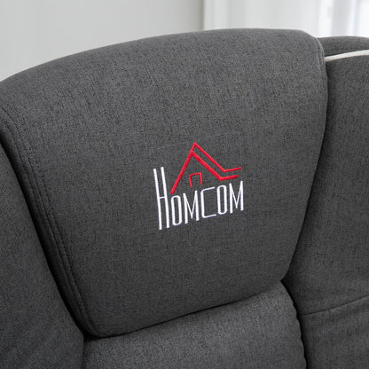 Poltrona reclinabile manuale, girevole con poggiapiedi e due portabicchieri per soggiorno, nera