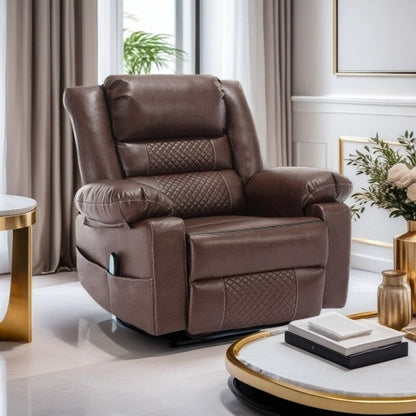 Poltrona reclinabile manuale con massaggio vibrante a 8 punti, riscaldamento lombare e resistente struttura in legno e acciaio per il comfort del soggiorno