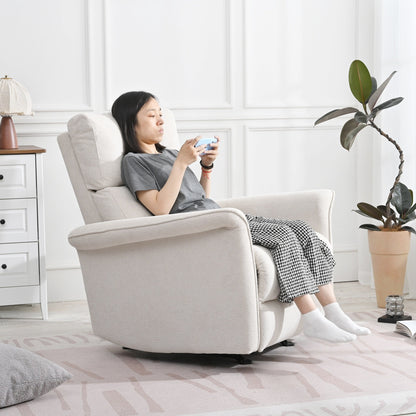 Poltrona reclinabile manuale a dondolo per adulti, poltrona reclinabile manuale a dondolo, poltrona in tessuto per bambini, poltrona reclinabile singola, braccioli larghi