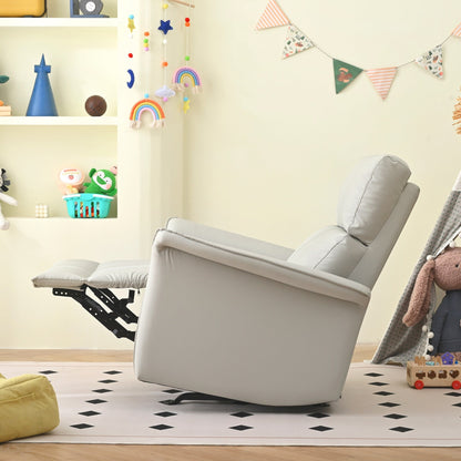 Poltrona reclinabile manuale a dondolo per adulti, poltrona reclinabile manuale a dondolo, poltrona in tessuto per bambini, poltrona reclinabile singola, braccioli larghi